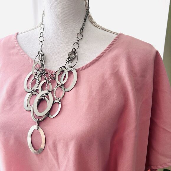 Shein Curve Pink Lightweight Flowy Side Tie Comfy Summer Blouse ~ Plus Size 2XL - Picture 2 of 7